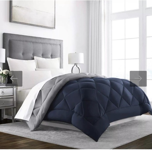 Sleep Restoration All Seasons King/Cal King Size Comforter Reversible Navy Sleet - Picture 1 of 8